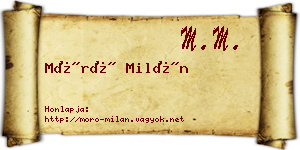 Móró Milán névjegykártya